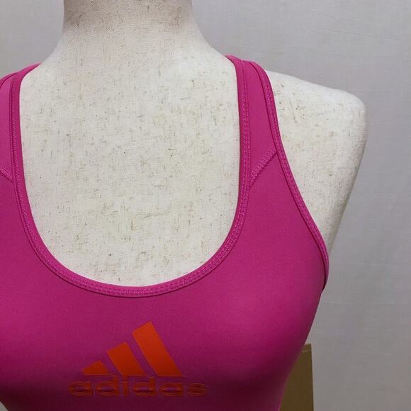 Adidas NWT Bright Pink Sports Bra Women XS - Picture 3 of 10
